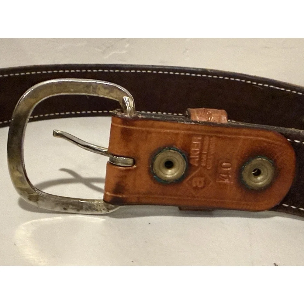 Aker Leather Basketweave Money Belt 40 Travel Security Hidden Zipper Wide 1.5